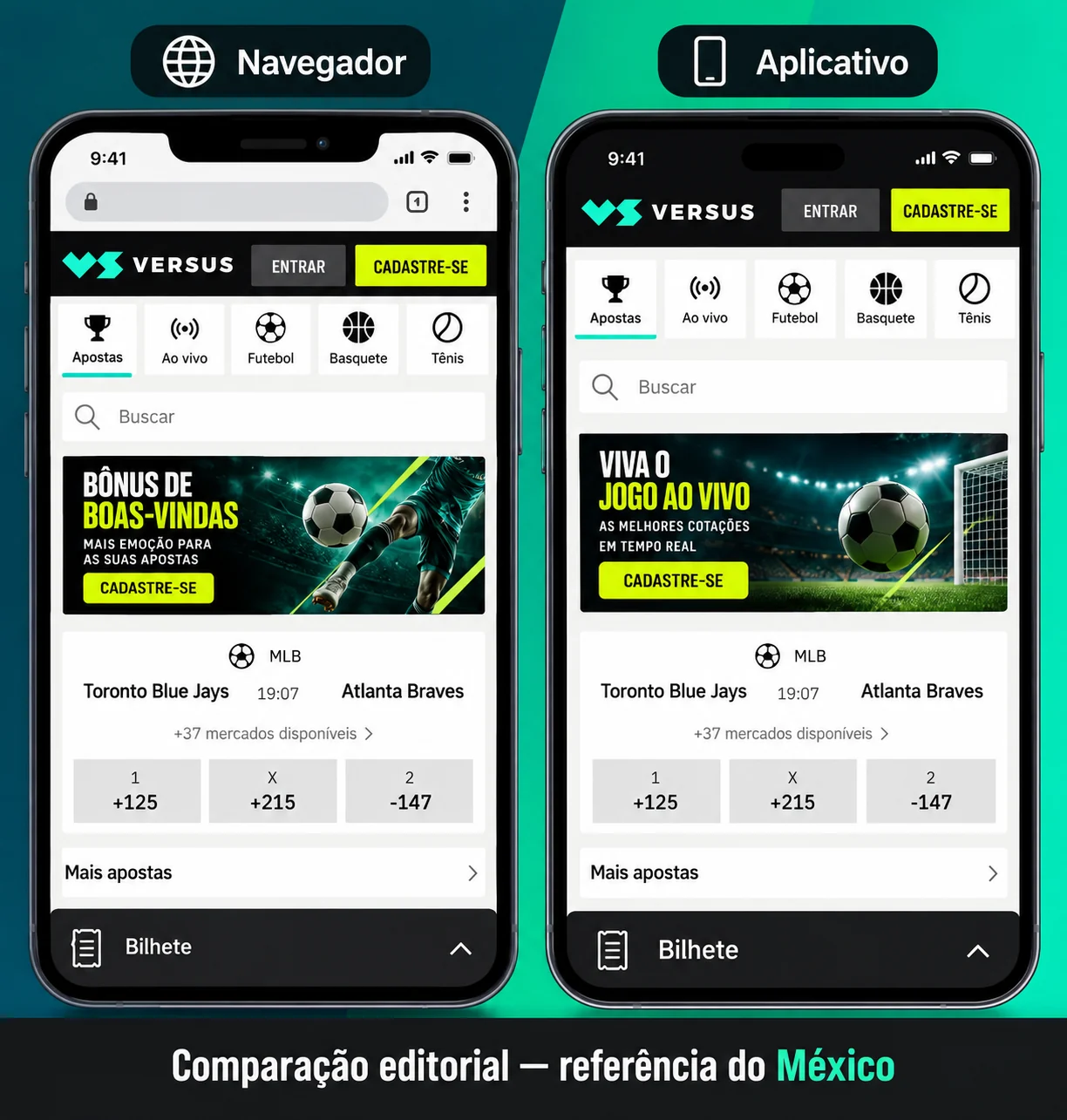 Comparação editorial entre aplicativo nativo, navegador móvel e PWA.