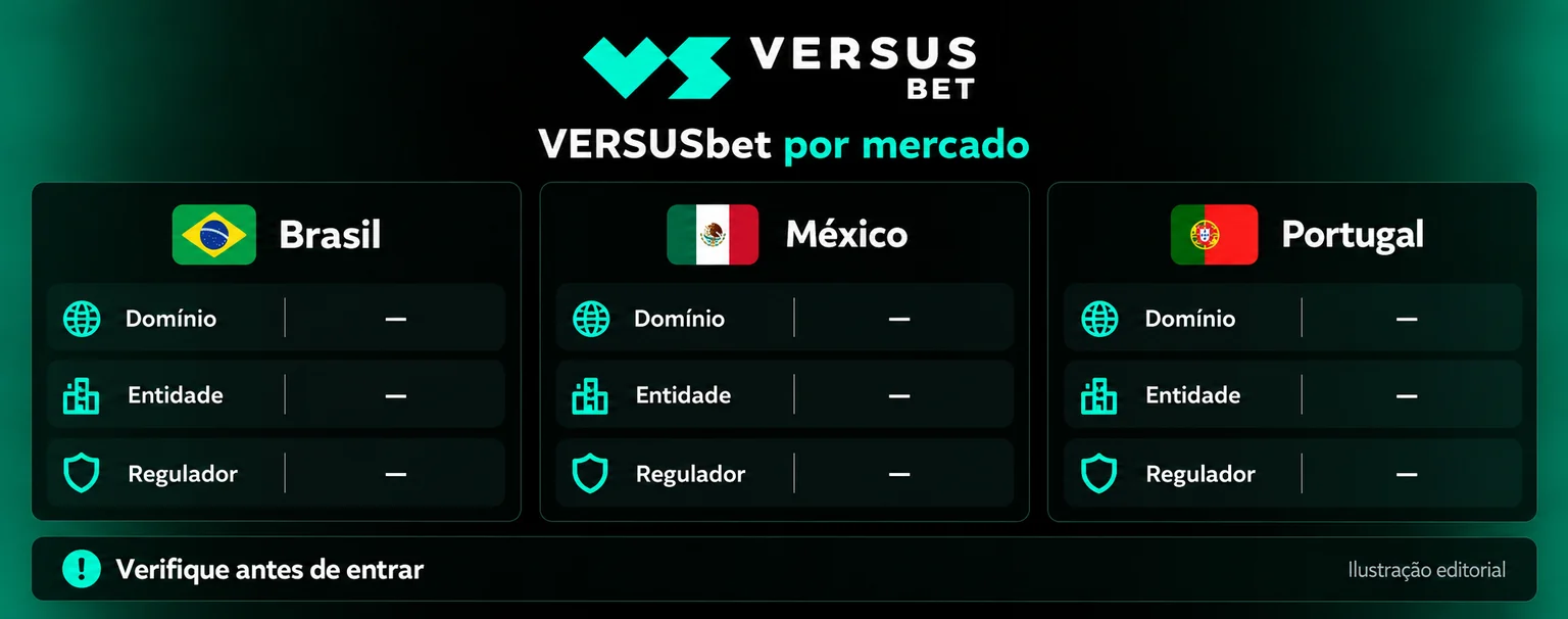 Comparação editorial entre as versões brasileira, mexicana e portuguesa da VERSUSbet.